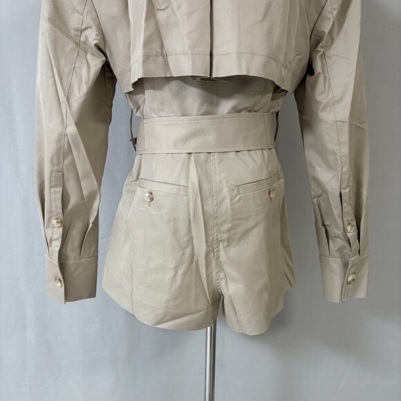 Helsa Women's Twill Cropped Trench Coat - Picture 12 of 16